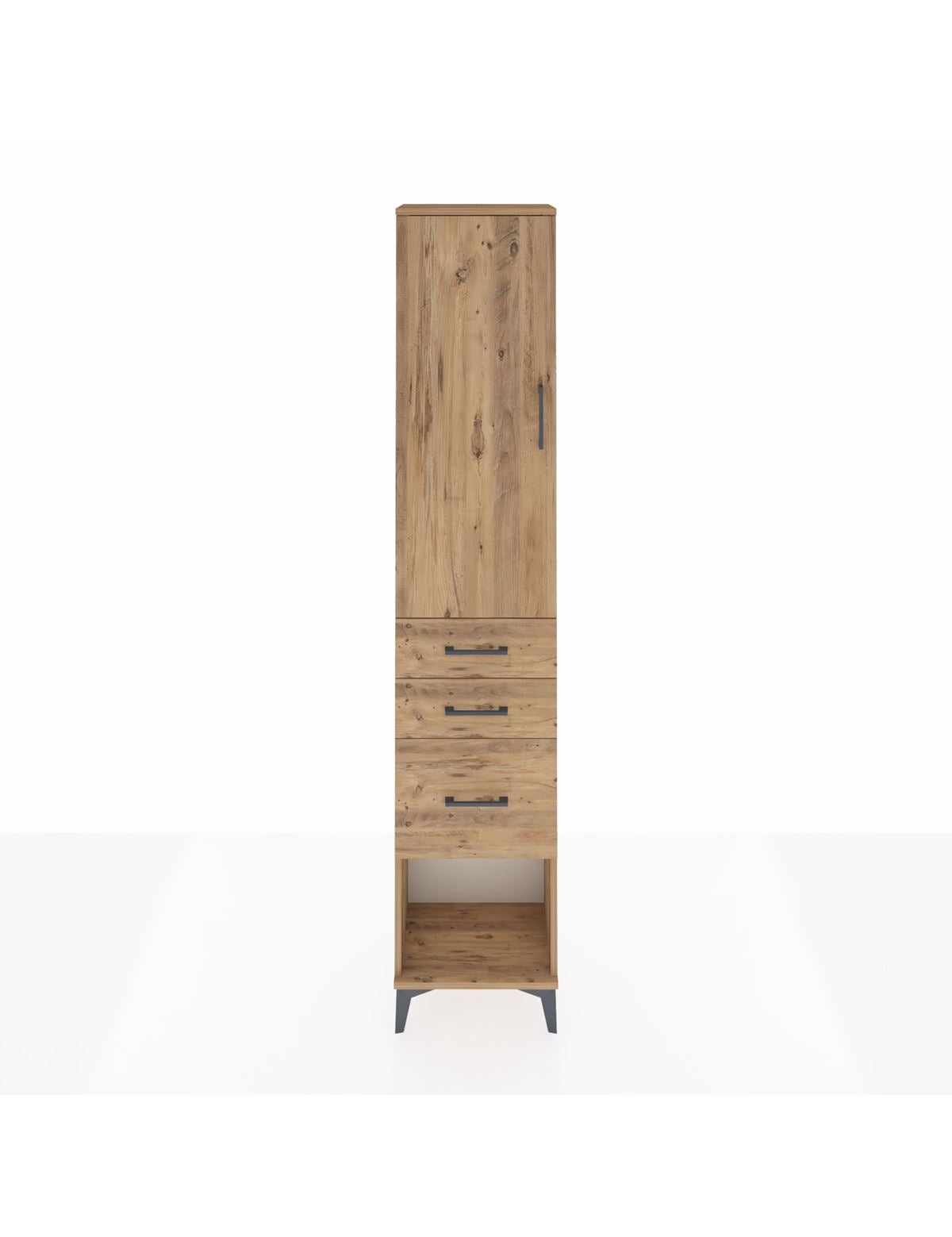 Arges Dolap 2 Raflı 3 Çekmeceli Tek Askılı 44x30x221 Çam-Çam