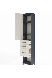 Arges Dolap 3 Raflı 3 Çekmeceli Tek Kapaklı 44x30x221 Antrasit-Aytaşı