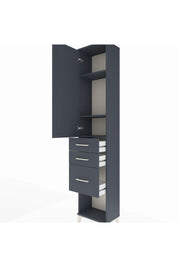 Arges Dolap 3 Raflı 3 Çekmeceli Tek Kapaklı 44x30x221 Antrasit-Antrasit