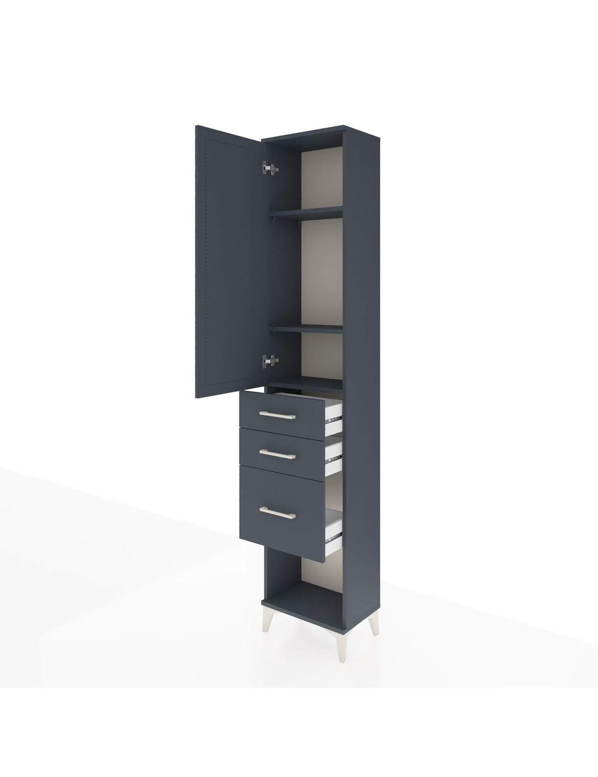 Arges Dolap 3 Raflı 3 Çekmeceli Tek Kapaklı 44x30x221 - S28M151V5A