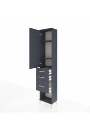 Arges Dolap 3 Raflı 3 Çekmeceli Tek Kapaklı 44x30x221 Antrasit-Antrasit