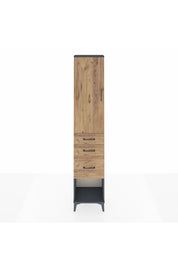 Arges Dolap 3 Raflı 3 Çekmeceli Tek Kapaklı 44x30x221 Antrasit-Çam