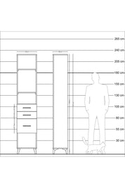 Arges Dolap 3 Raflı 3 Çekmeceli 44x30x221 Aytaşı-Aytaşı