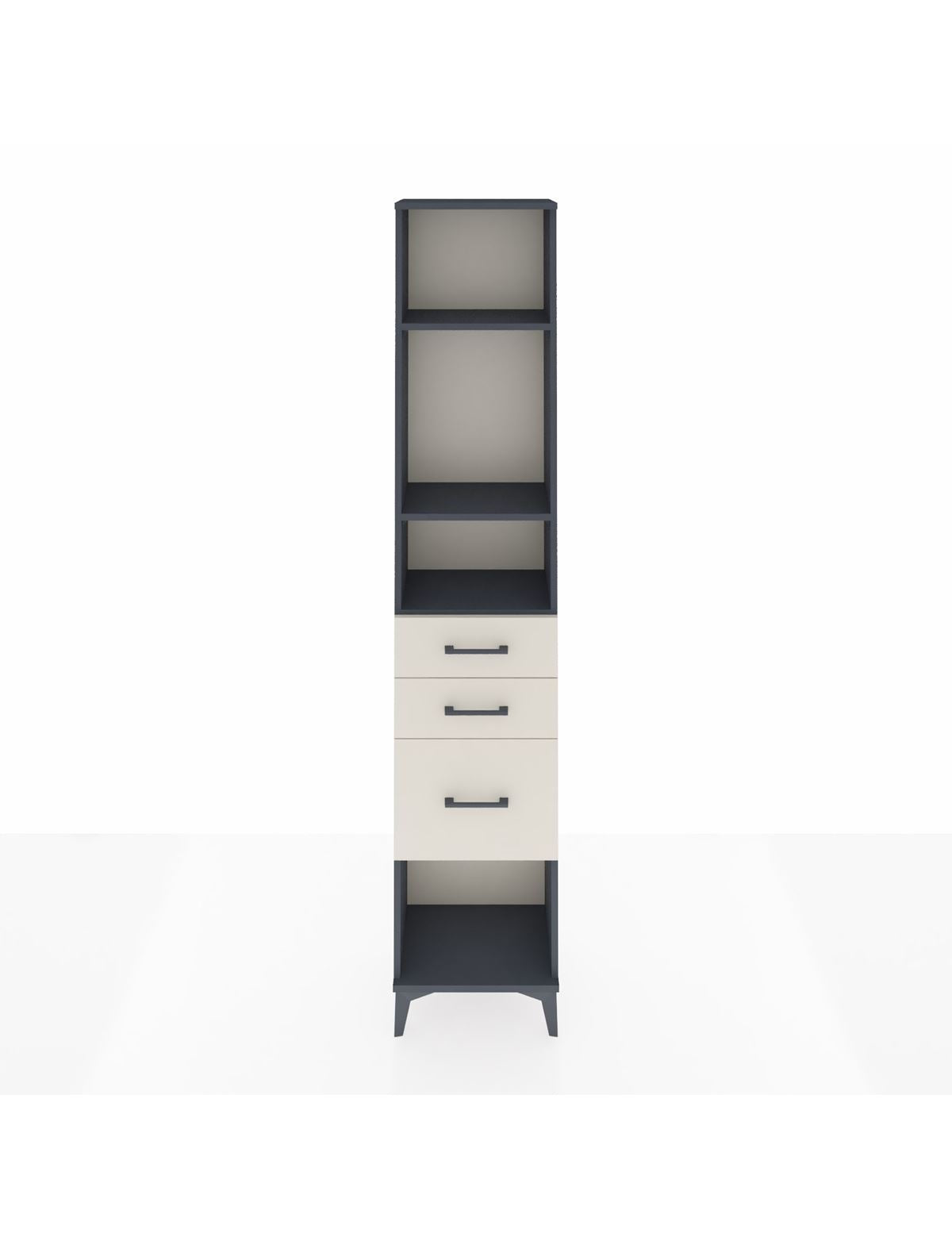 Arges Dolap 3 Raflı 3 Çekmeceli 44x30x221 Antrasit-Aytaşı