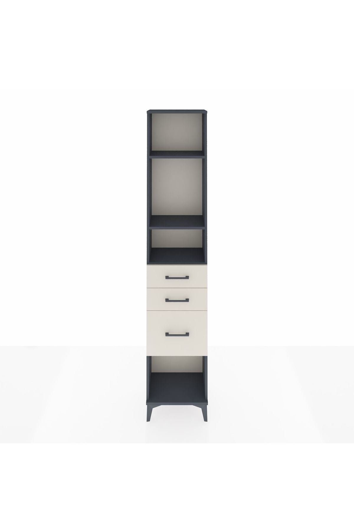 Arges Dolap 3 Raflı 3 Çekmeceli 44x30x221 Antrasit-Aytaşı