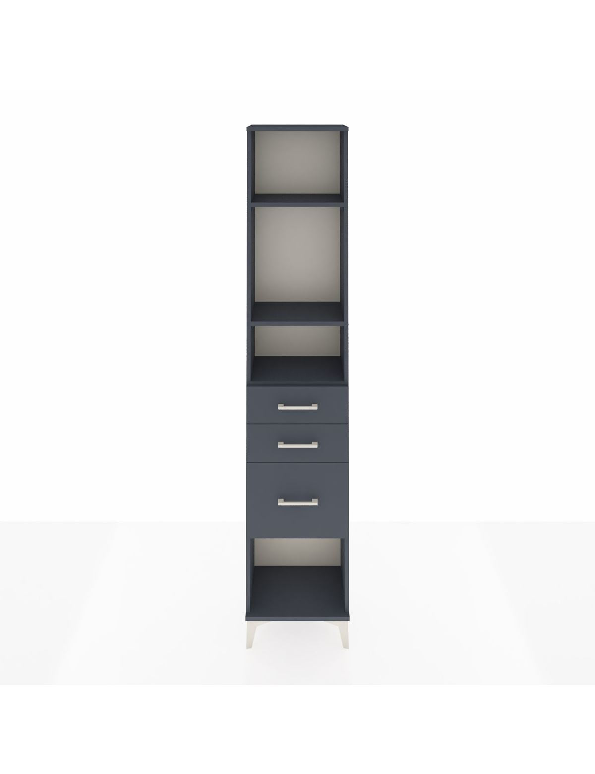 Arges Dolap 3 Raflı 3 Çekmeceli 44x30x221 Antrasit-Antrasit