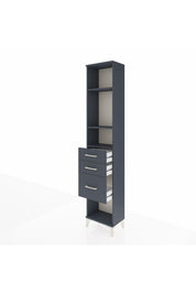 Arges Dolap 3 Raflı 3 Çekmeceli 44x30x221 Antrasit-Antrasit