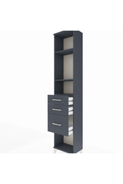 Arges Dolap 3 Raflı 3 Çekmeceli 44x30x221 Antrasit-Antrasit