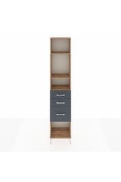 Arges Dolap 3 Raflı 3 Çekmeceli 44x30x221 Çam-Antrasit