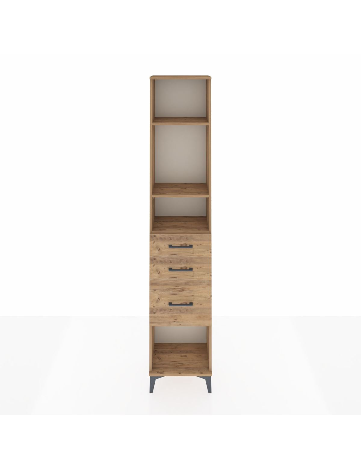 Arges Dolap 3 Raflı 3 Çekmeceli 44x30x221 Çam-Çam