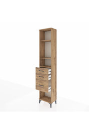 Arges Dolap 3 Raflı 3 Çekmeceli 44x30x221 Çam-Çam