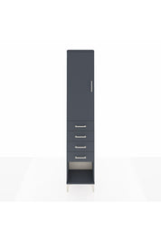 Arges Dolap 2 Raflı 4 Çekmeceli Tek Askılı 44x30x221 Antrasit-Antrasit
