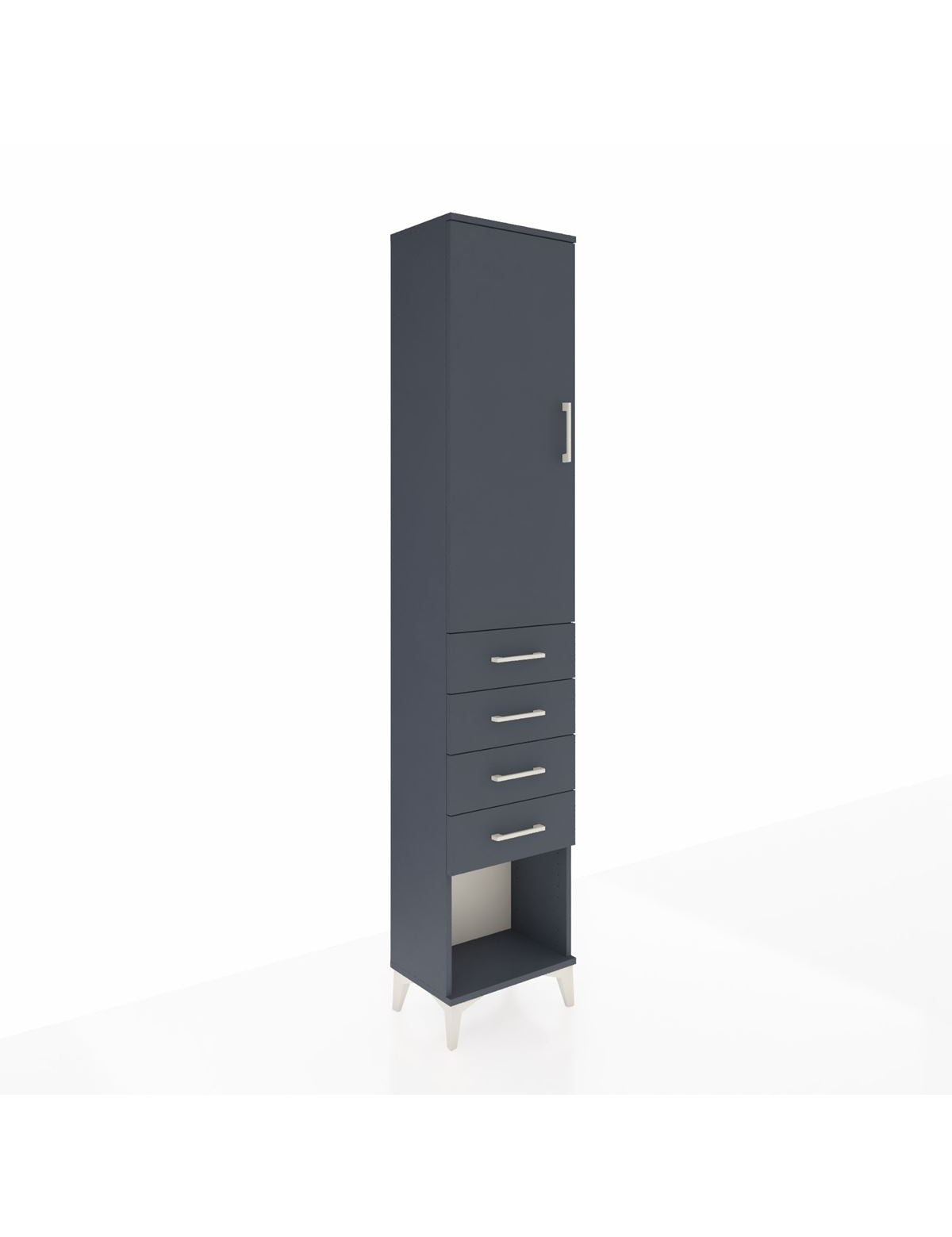 Arges Dolap 2 Raflı 4 Çekmeceli Tek Askılı 44x30x221 Antrasit-Antrasit