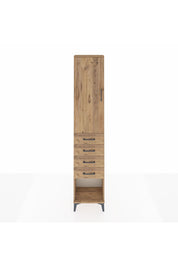 Arges Dolap 2 Raflı 4 Çekmeceli Tek Askılı 44x30x221 Çam-Çam