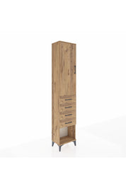 Arges Dolap 2 Raflı 4 Çekmeceli Tek Askılı 44x30x221 Çam-Çam