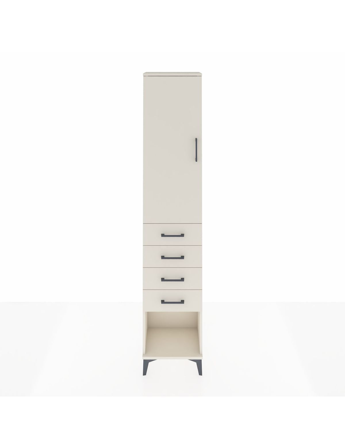 Arges Dolap 3 Raflı 4 Çekmeceli Tek Kapaklı 44x30x221 Aytaşı-Aytaşı