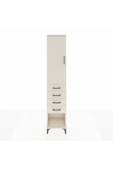 Arges Dolap 3 Raflı 4 Çekmeceli Tek Kapaklı 44x30x221