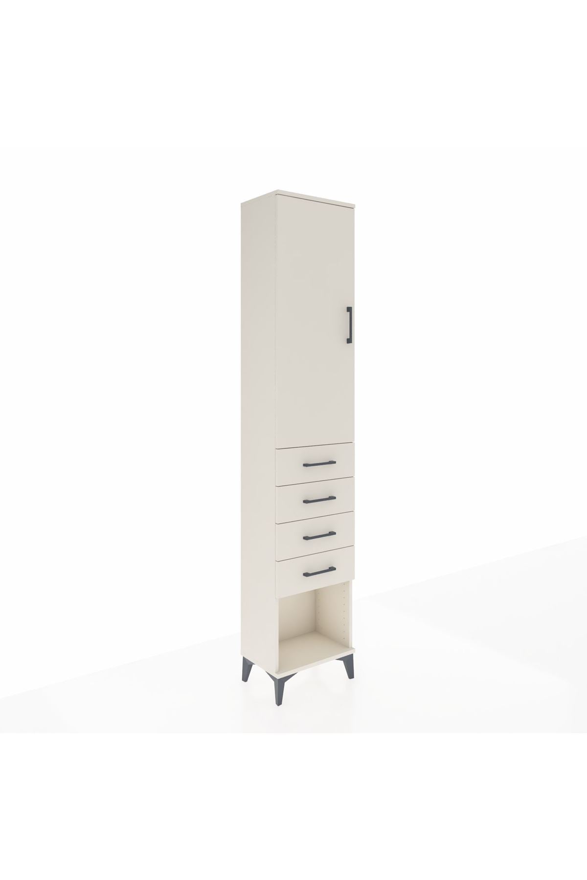 Arges Dolap 3 Raflı 4 Çekmeceli Tek Kapaklı 44x30x221 Aytaşı-Aytaşı