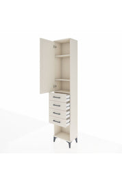 Arges Dolap 3 Raflı 4 Çekmeceli Tek Kapaklı 44x30x221 Aytaşı-Aytaşı