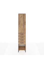 Arges Dolap 3 Raflı 4 Çekmeceli Tek Kapaklı 44x30x221 Çam-Çam