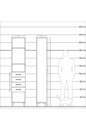 Arges Dolap 3 Raflı 4 Çekmeceli 44x30x221 Aytaşı-Aytaşı
