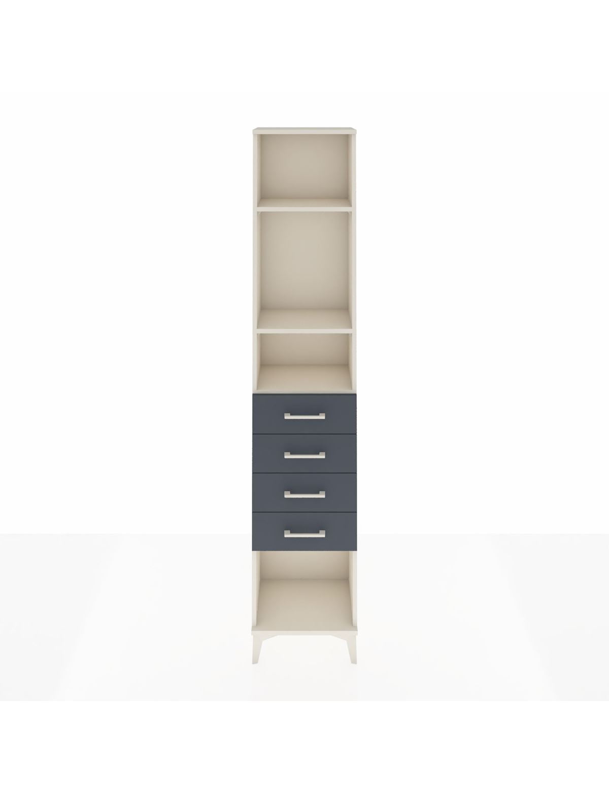 Arges Dolap 3 Raflı 4 Çekmeceli 44x30x221 Aytaşı-Antrasit