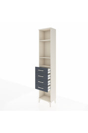 Arges Dolap 3 Raflı 4 Çekmeceli 44x30x221 Aytaşı-Antrasit