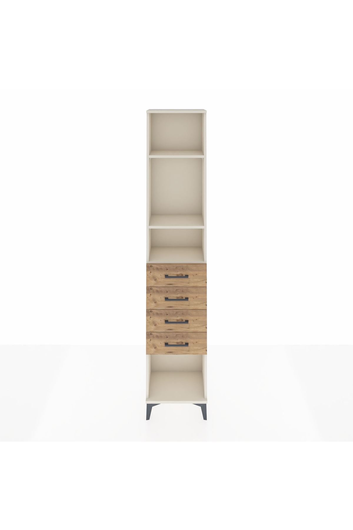 Arges Dolap 3 Raflı 4 Çekmeceli 44x30x221 Aytaşı-Çam