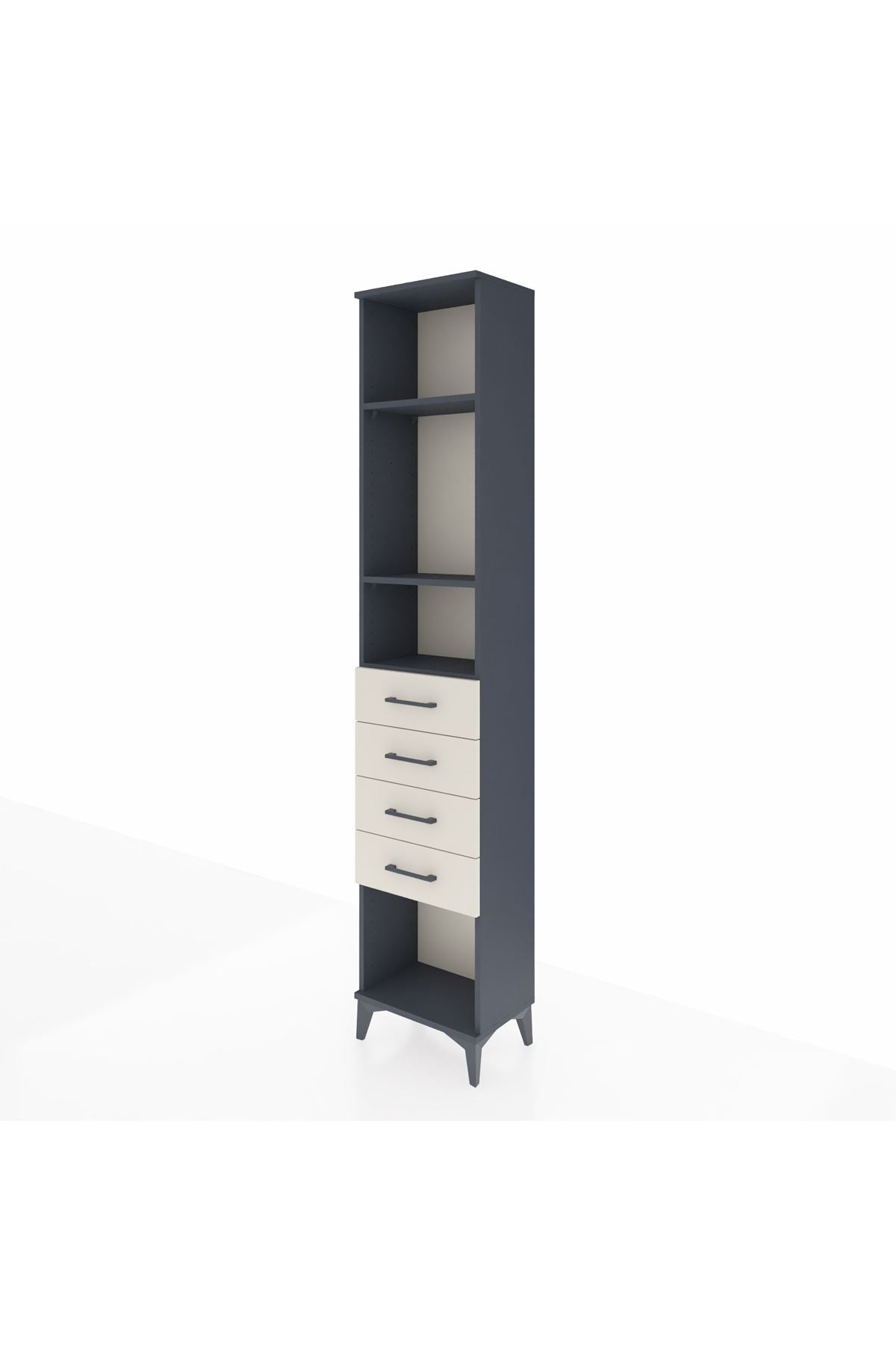 Arges Dolap 3 Raflı 4 Çekmeceli 44x30x221 Antrasit-Aytaşı