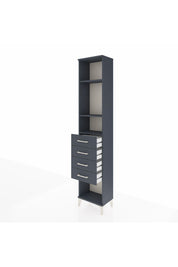 Arges Dolap 3 Raflı 4 Çekmeceli 44x30x221 Antrasit-Antrasit