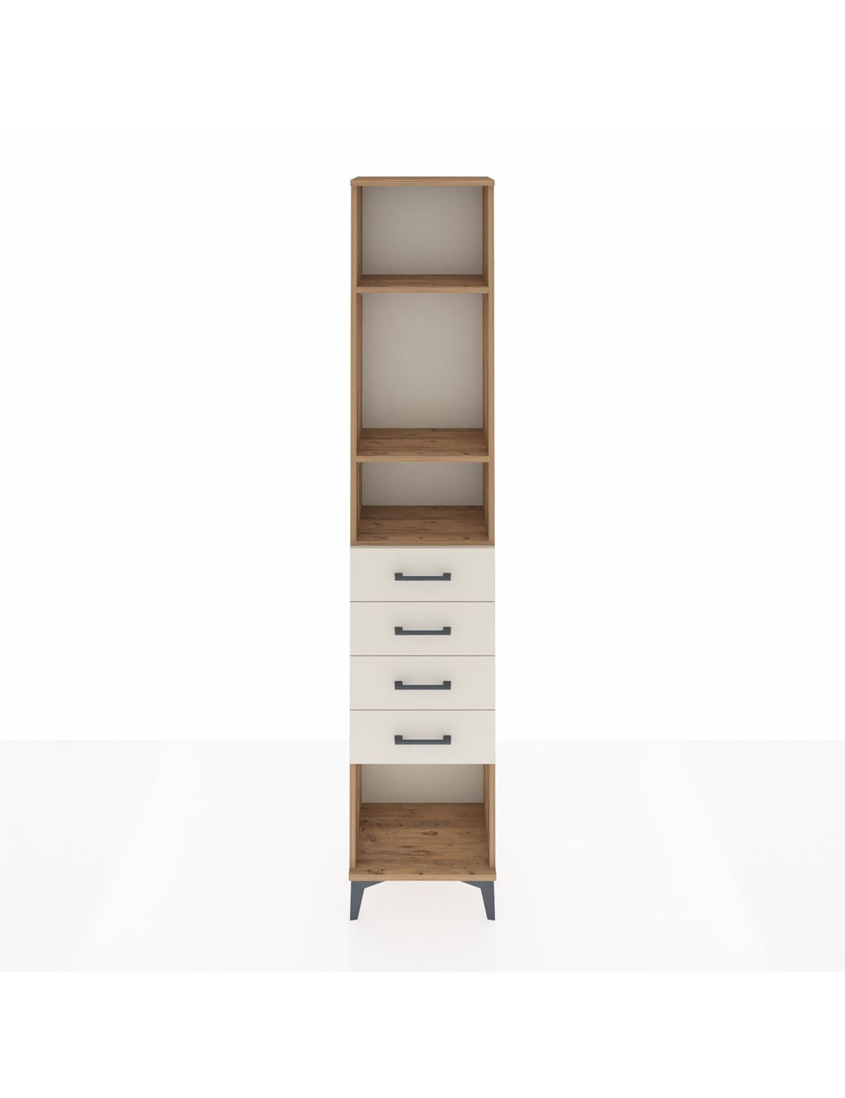 Arges Dolap 3 Raflı 4 Çekmeceli 44x30x221 Çam-Aytaşı