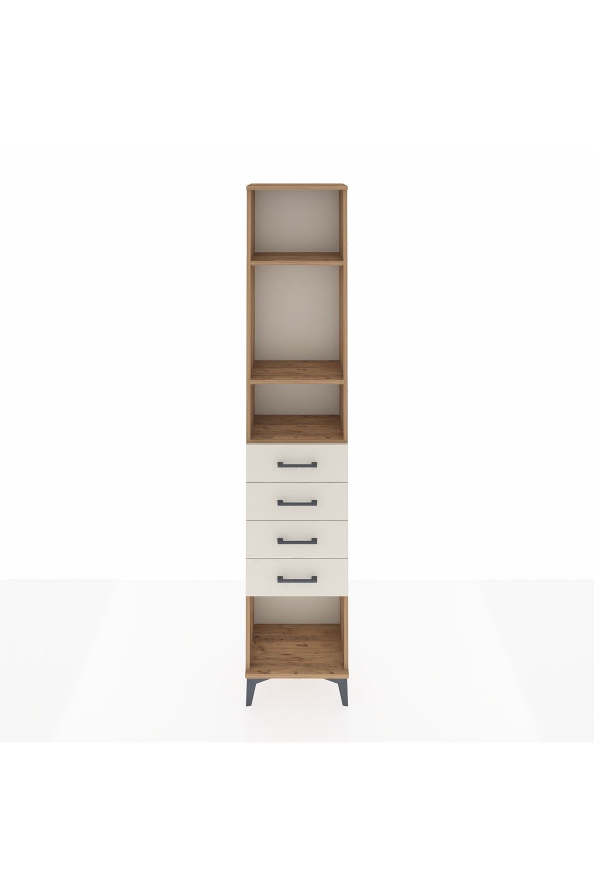 Arges Dolap 3 Raflı 4 Çekmeceli 44x30x221 Çam-Aytaşı