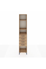 Arges Dolap 3 Raflı 4 Çekmeceli 44x30x221 Çam-Çam