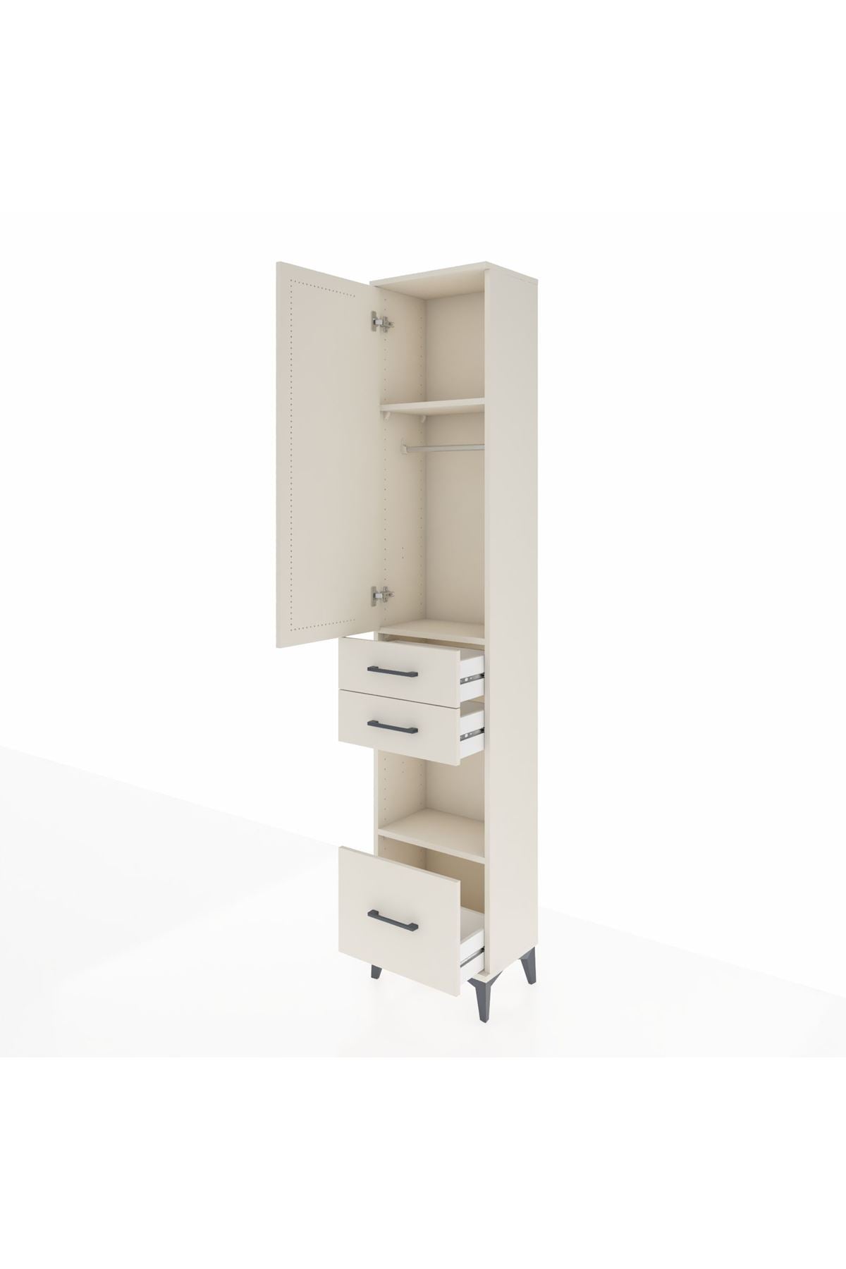 Arges Dolap 3 Raflı 3 Çekmeceli Tek Askılı 44x30x221 Aytaşı-Aytaşı