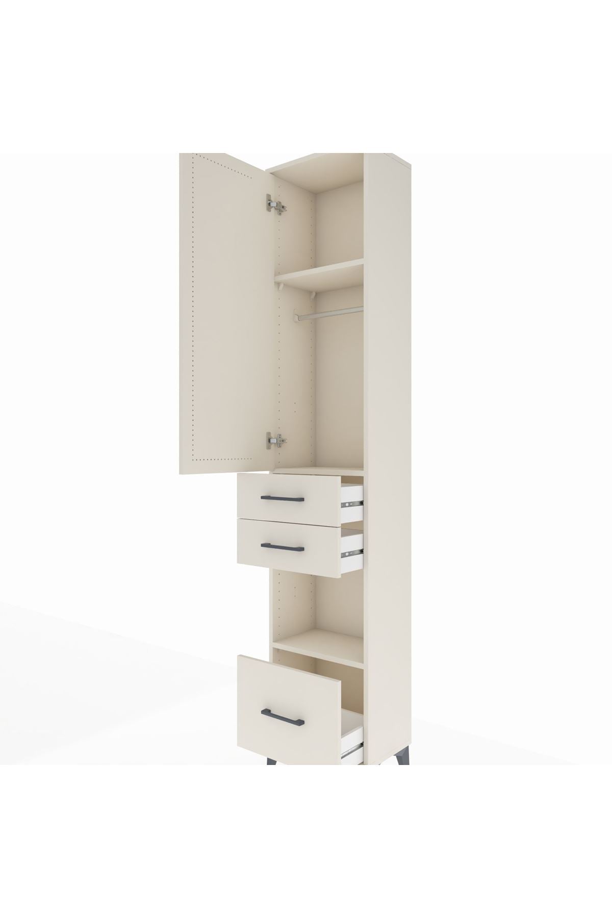 Arges Dolap 3 Raflı 3 Çekmeceli Tek Askılı 44x30x221 Aytaşı-Aytaşı