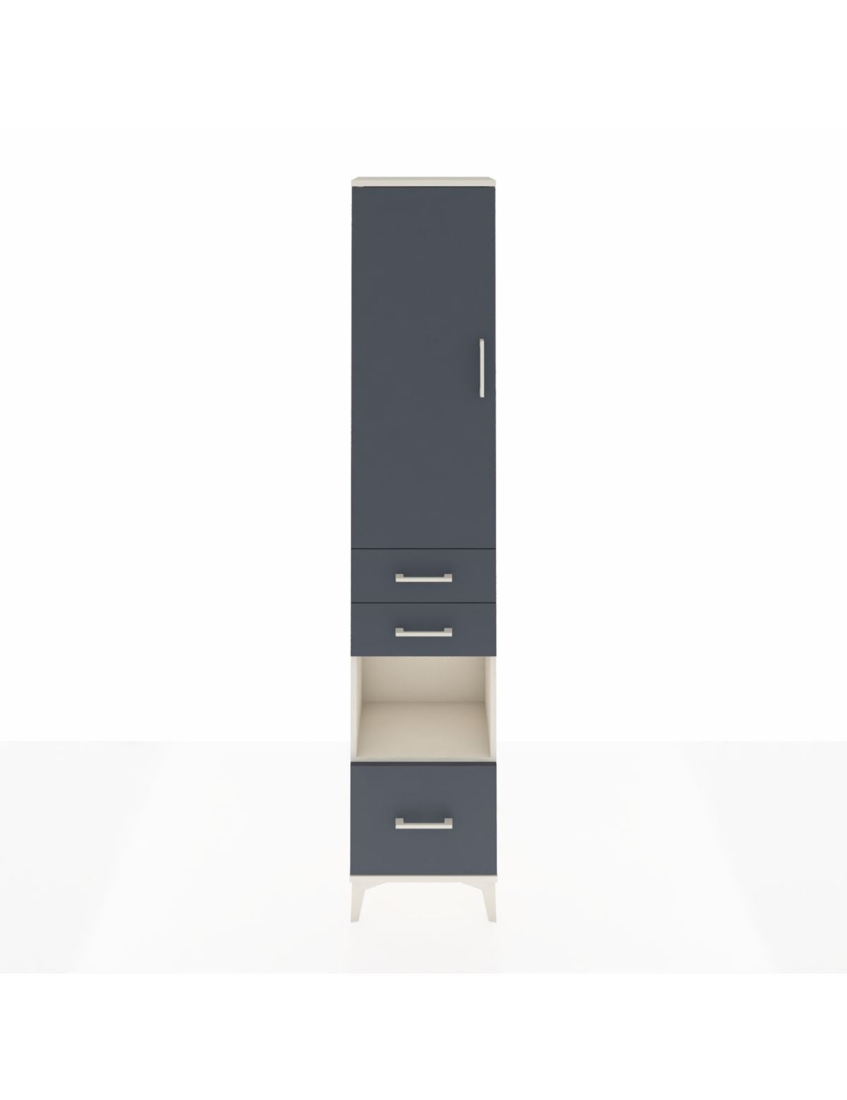 Arges Dolap 3 Raflı 3 Çekmeceli Tek Askılı 44x30x221 Aytaşı-Antrasit