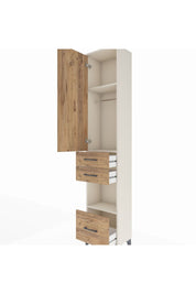 Arges Dolap 3 Raflı 3 Çekmeceli Tek Askılı 44x30x221 Aytaşı-Çam