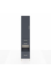 Arges Dolap 3 Raflı 3 Çekmeceli Tek Askılı 44x30x221 Antrasit-Antrasit