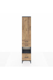 Arges Dolap 3 Raflı 3 Çekmeceli Tek Askılı 44x30x221 Antrasit-Çam