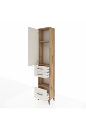 Arges Dolap 3 Raflı 3 Çekmeceli Tek Askılı 44x30x221 Çam-Aytaşı