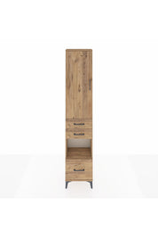 Arges Dolap 3 Raflı 3 Çekmeceli Tek Askılı 44x30x221 Çam-Çam