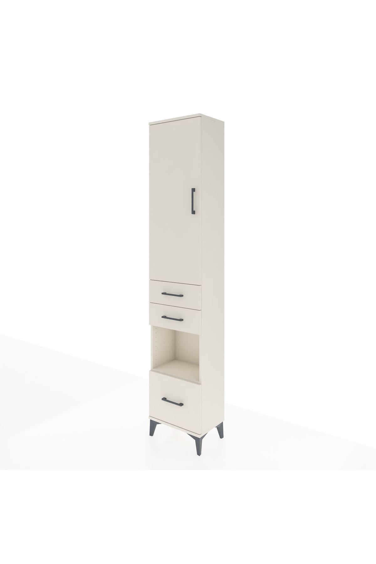 Arges Dolap 4 Raflı 3 Çekmeceli Tek Kapaklı 44x30x221 Aytaşı-Aytaşı