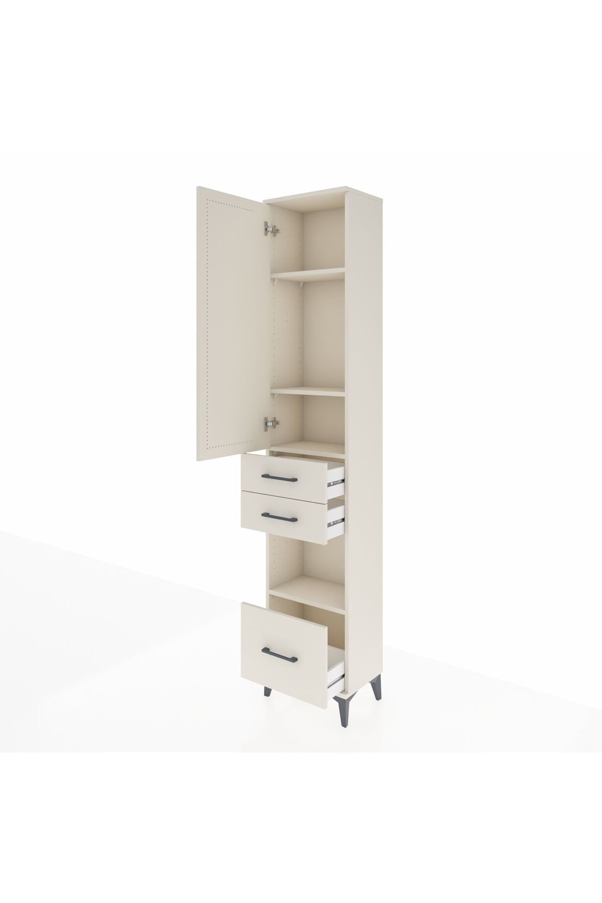 Arges Dolap 4 Raflı 3 Çekmeceli Tek Kapaklı 44x30x221 Aytaşı-Aytaşı