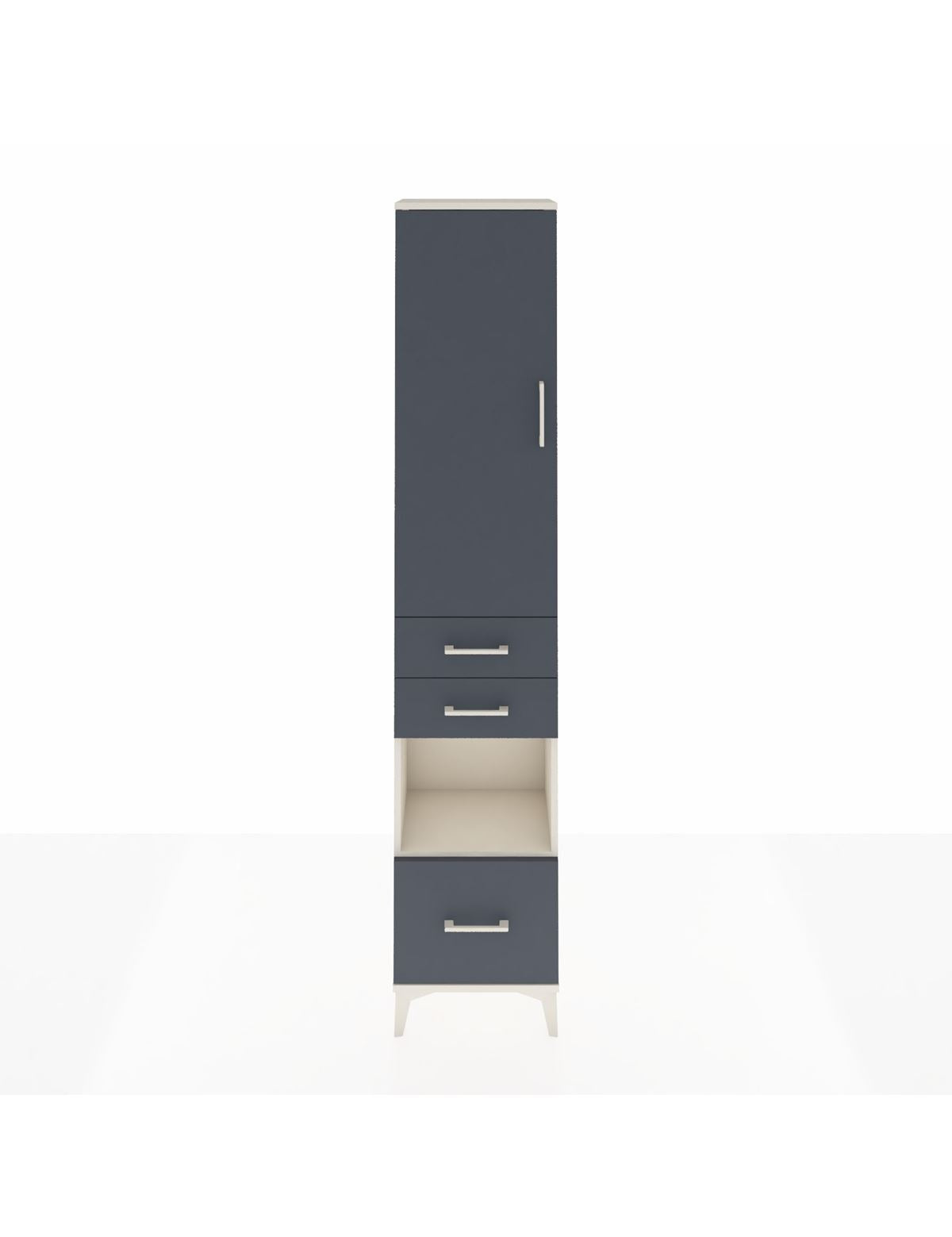 Arges Dolap 4 Raflı 3 Çekmeceli Tek Kapaklı 44x30x221 Aytaşı-Antrasit