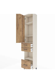 Arges Dolap 4 Raflı 3 Çekmeceli Tek Kapaklı 44x30x221 Aytaşı-Çam