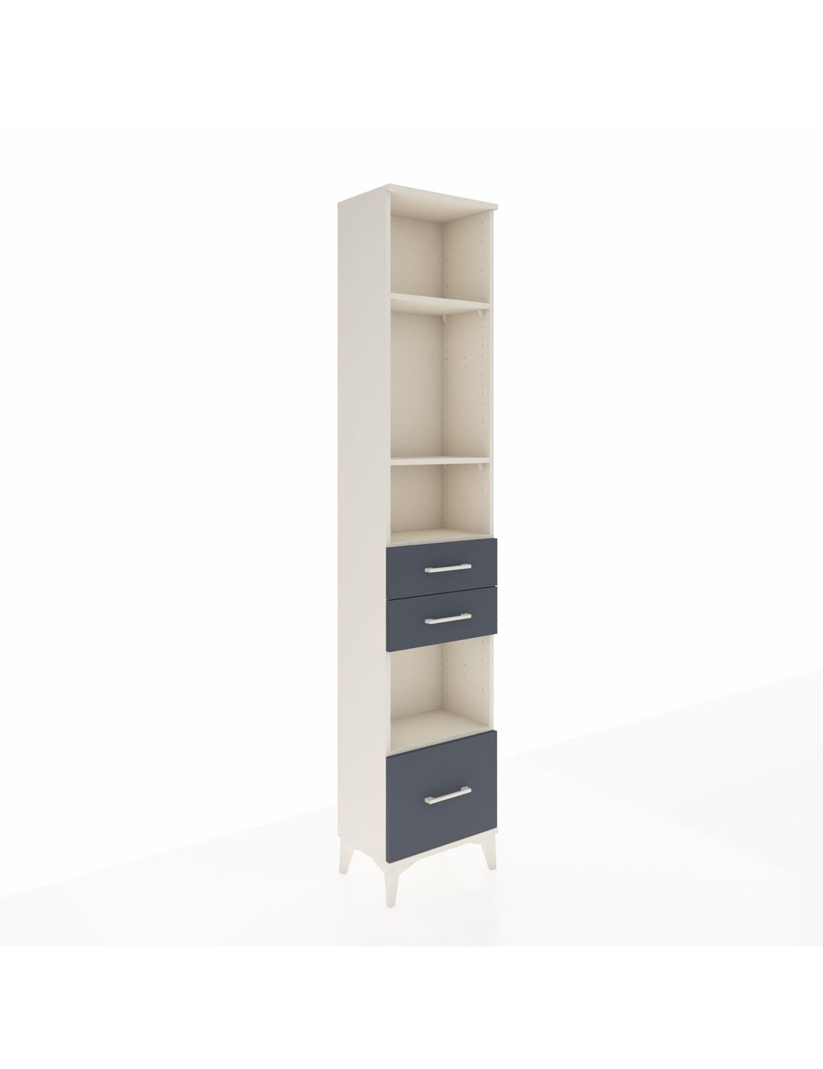 Arges Dolap 4 Raflı 3 Çekmeceli 44x30x221 Aytaşı-Antrasit