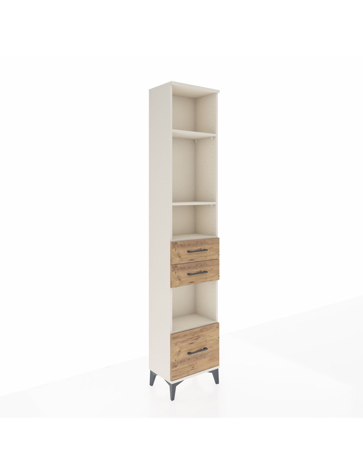 Arges Dolap 4 Raflı 3 Çekmeceli 44x30x221 Aytaşı-Çam