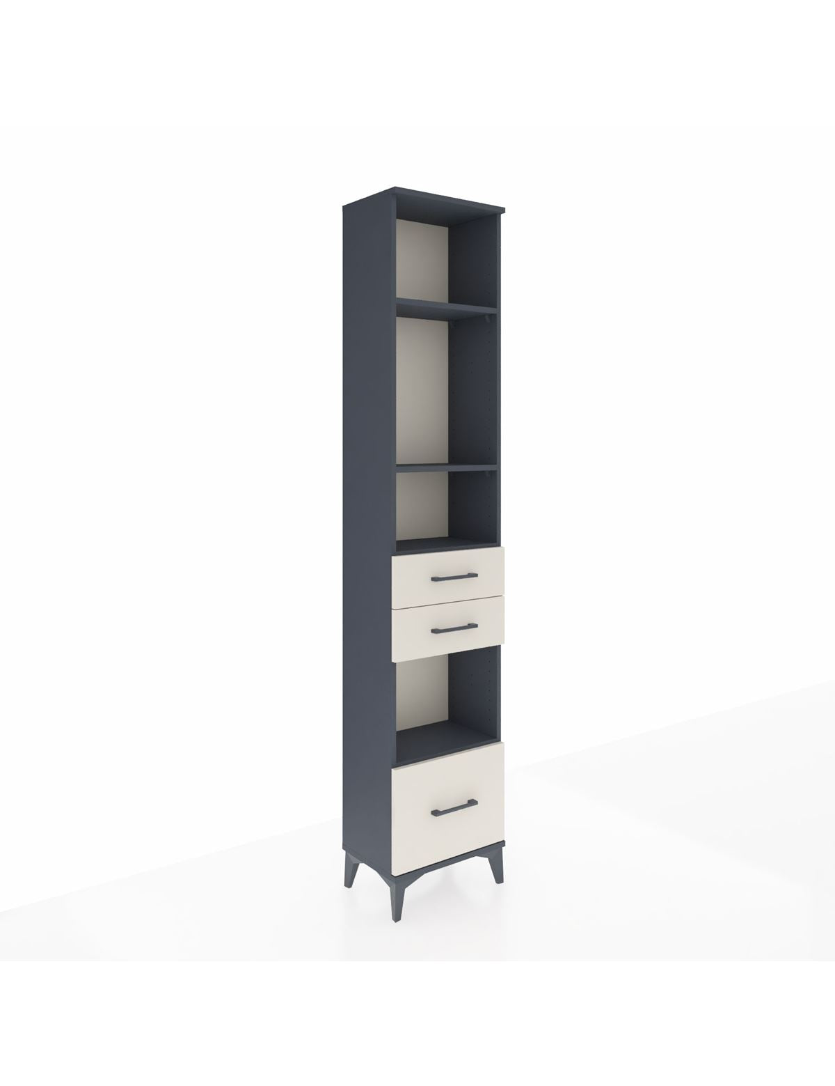 Arges Dolap 4 Raflı 3 Çekmeceli 44x30x221 Antrasit-Aytaşı