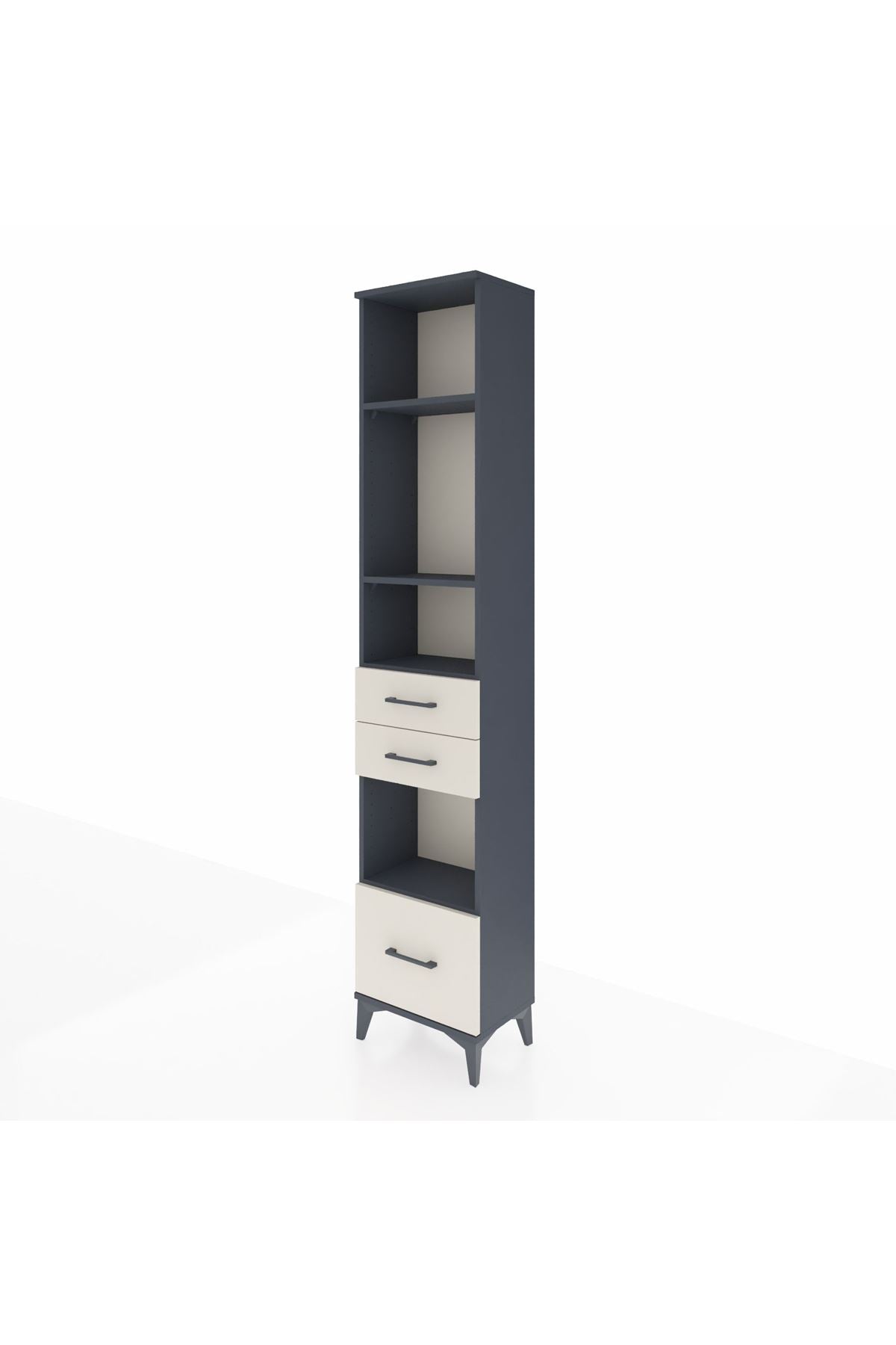 Arges Dolap 4 Raflı 3 Çekmeceli 44x30x221 Antrasit-Aytaşı