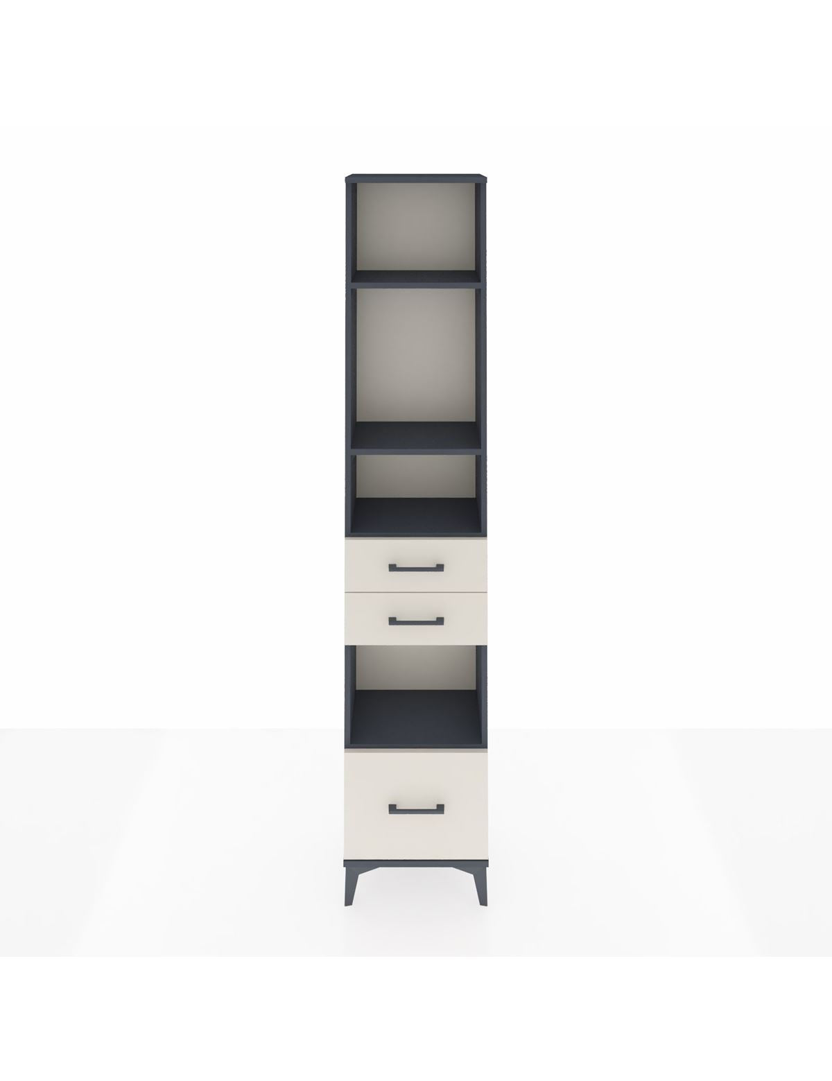 Arges Dolap 4 Raflı 3 Çekmeceli 44x30x221 Antrasit-Aytaşı